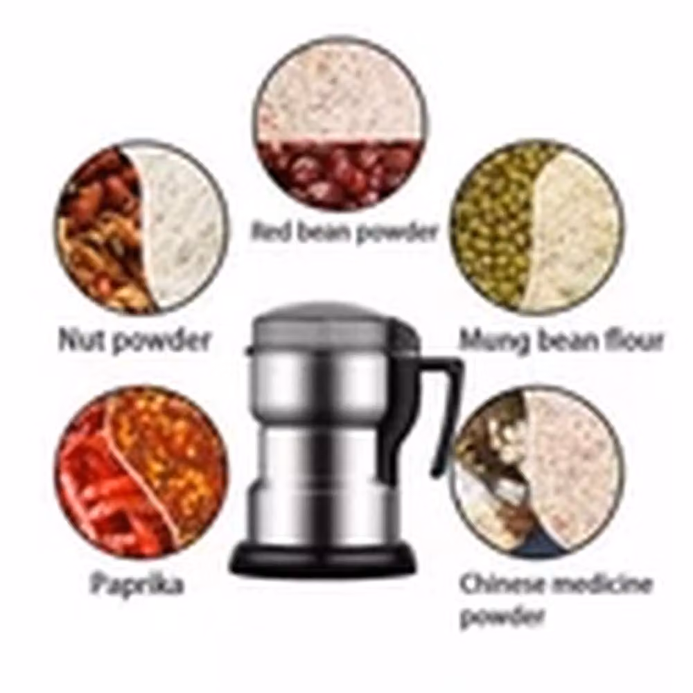 EONLION 400W Electric Coffee Bean, Nut and Spice Grinder in Silver Stainless Steel – 4