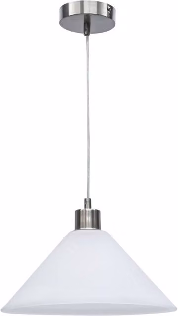 First Choice Lighting Fenton Pendant Light in Silver with White Frosted Glass