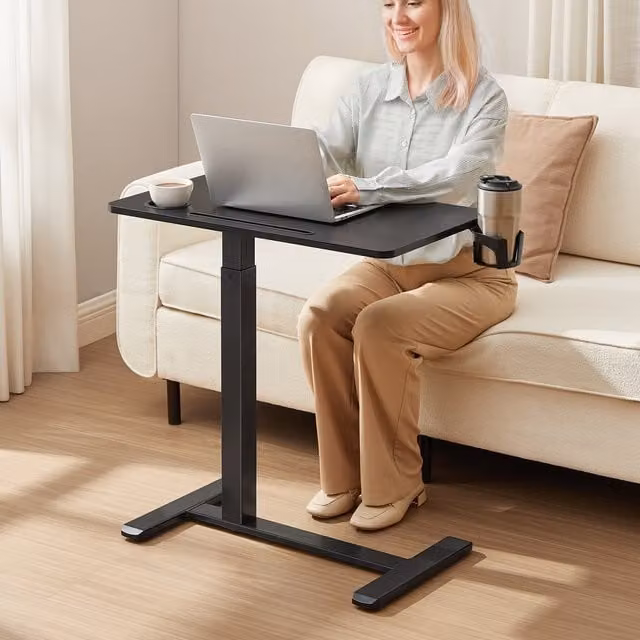 VASAGLE Mobile Bar Side Table with Castors, Black, W/D/H: 40 x 70 x 102 cm