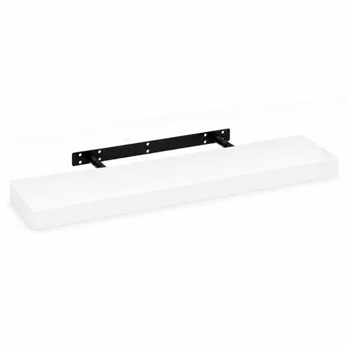 iTrend High Gloss White Floating Wall Shelf, W: 80 cm, D: 23.5 cm, H: 3.8 cm
