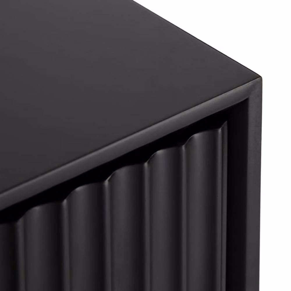 Home Garden Direct Monza 3 Drawer Chest with Fluted Front in Black and Gold – 5