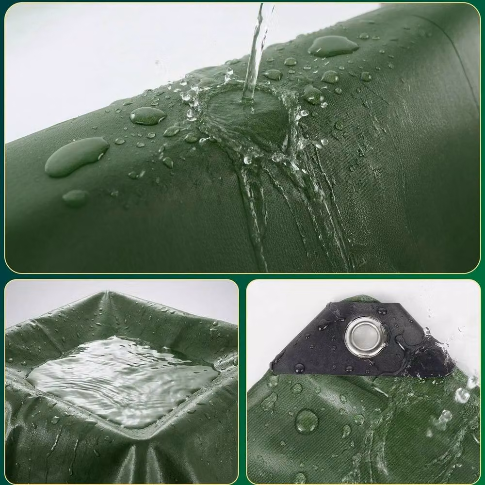 SPETLEK Heavy Duty Waterproof PVC Tarpaulin Cover, Dark Green, 3 x 4 m – 3