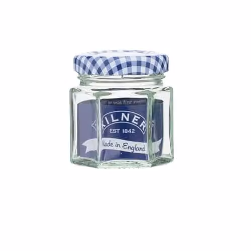 Kilner Transparent Glass Hexagonal Twist Top Airtight Jar, 110 ml
