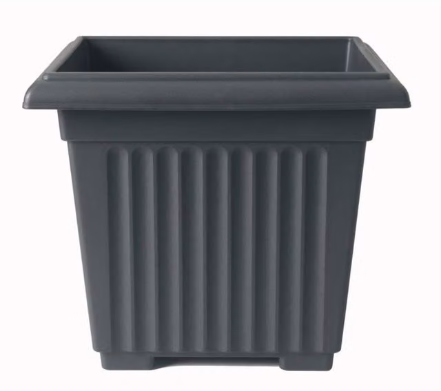 KDMD Stewart Corinthian Square Planter, Black, W: 40 cm, D: 40 cm – 1