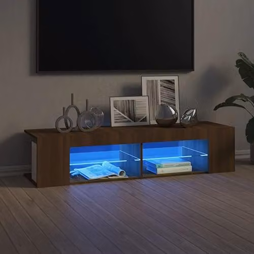 vidaXL Modern TV Cabinet in Brown, W: 135 cm, D: 39 cm, H: 30 cm – 2