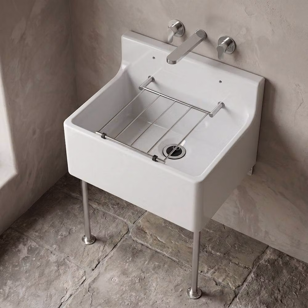 Balterley Traditional White Ceramic Fireclay Kitchen Sink with Waste and Legs – 3