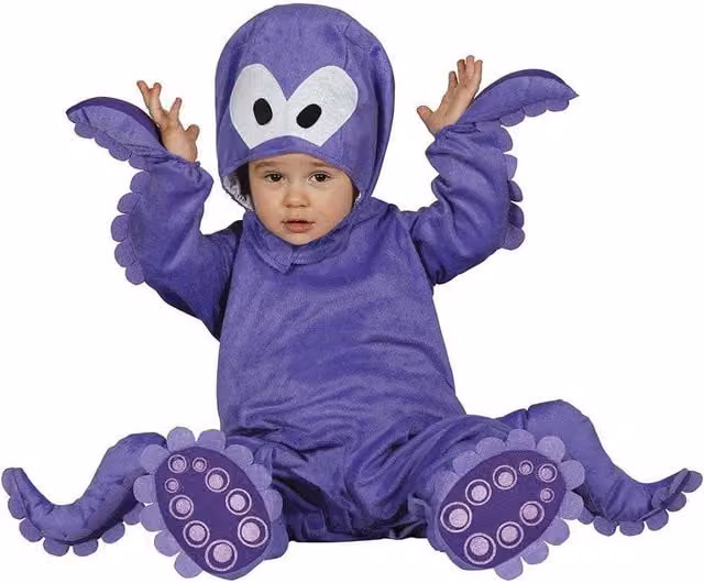 Fiestas Guirca Baby Octopus Costume Set in Purple and Multicolour, 12-18 Months