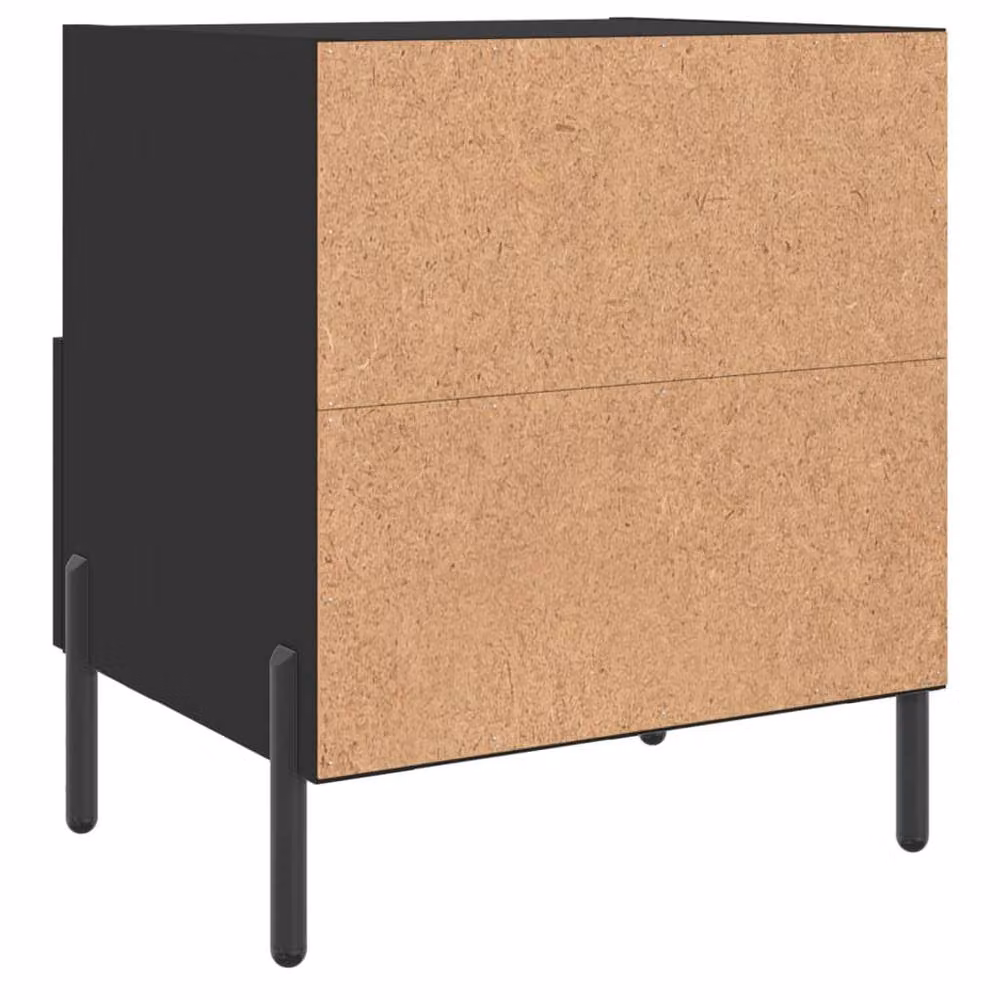 Berkfield Home Modern Bedside Cabinets, 2 Piece Set, Black, W: 40 cm, D: 35 cm, H: 47.5 cm – 6