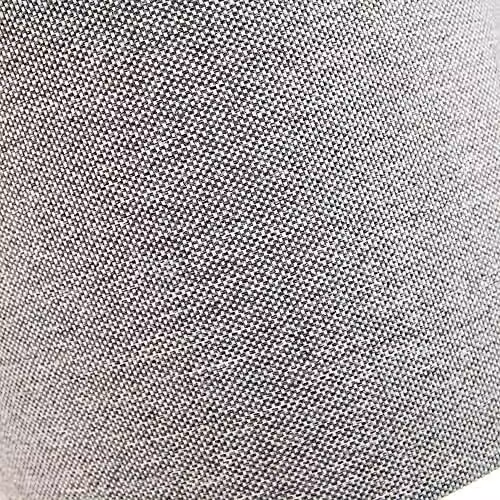 Happy Homewares Modern Grey and White Fabric Cylinder Drum Lampshade with Reducer Ring – 2