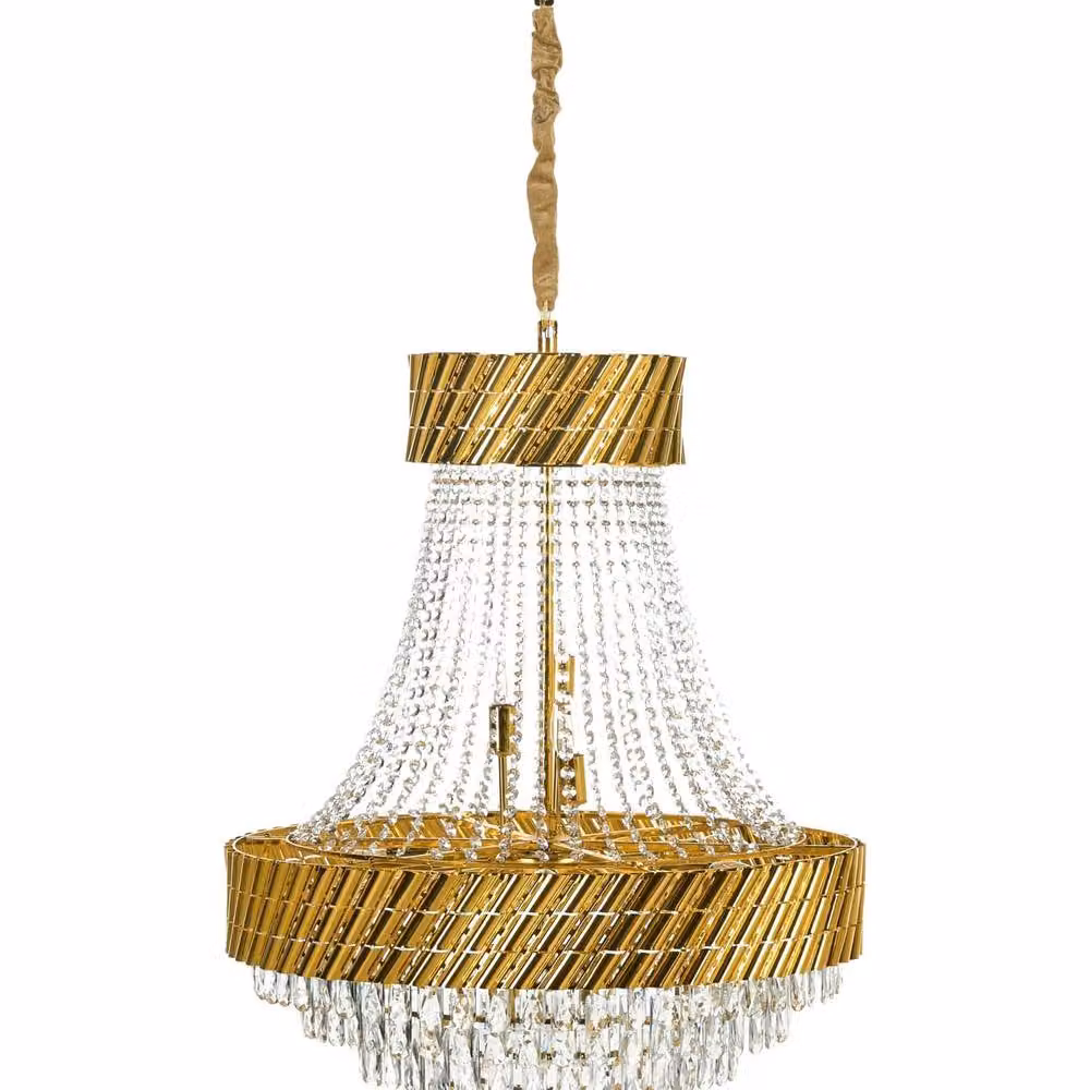 Wyld and Coco Gold Metal and Crystal Suspended Chandelier – 2