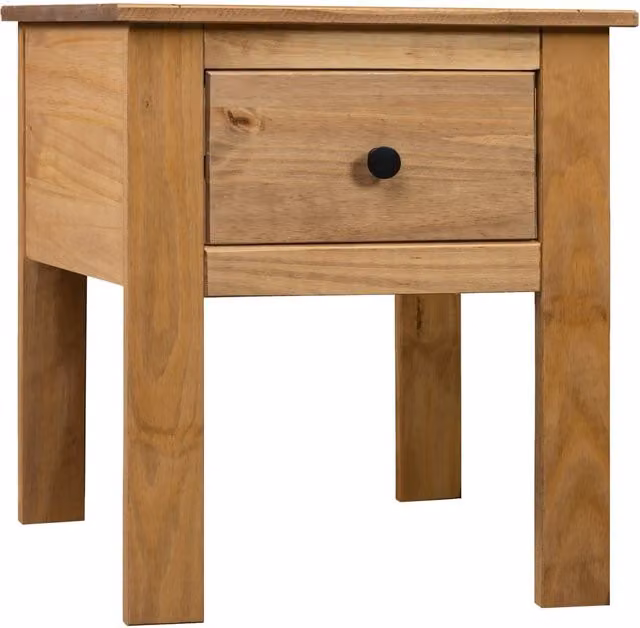 Berkfield Home Panama Pine Bedside Cabinet in Brown, W/D/H: 46 x 40 x 57 cm – 1