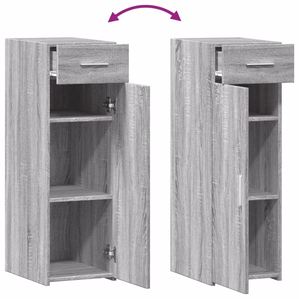 Berkfield Home Grey Sonoma Sideboard in Matt MDF, W/D/H: 30 x 42.5 x 93 cm – 4