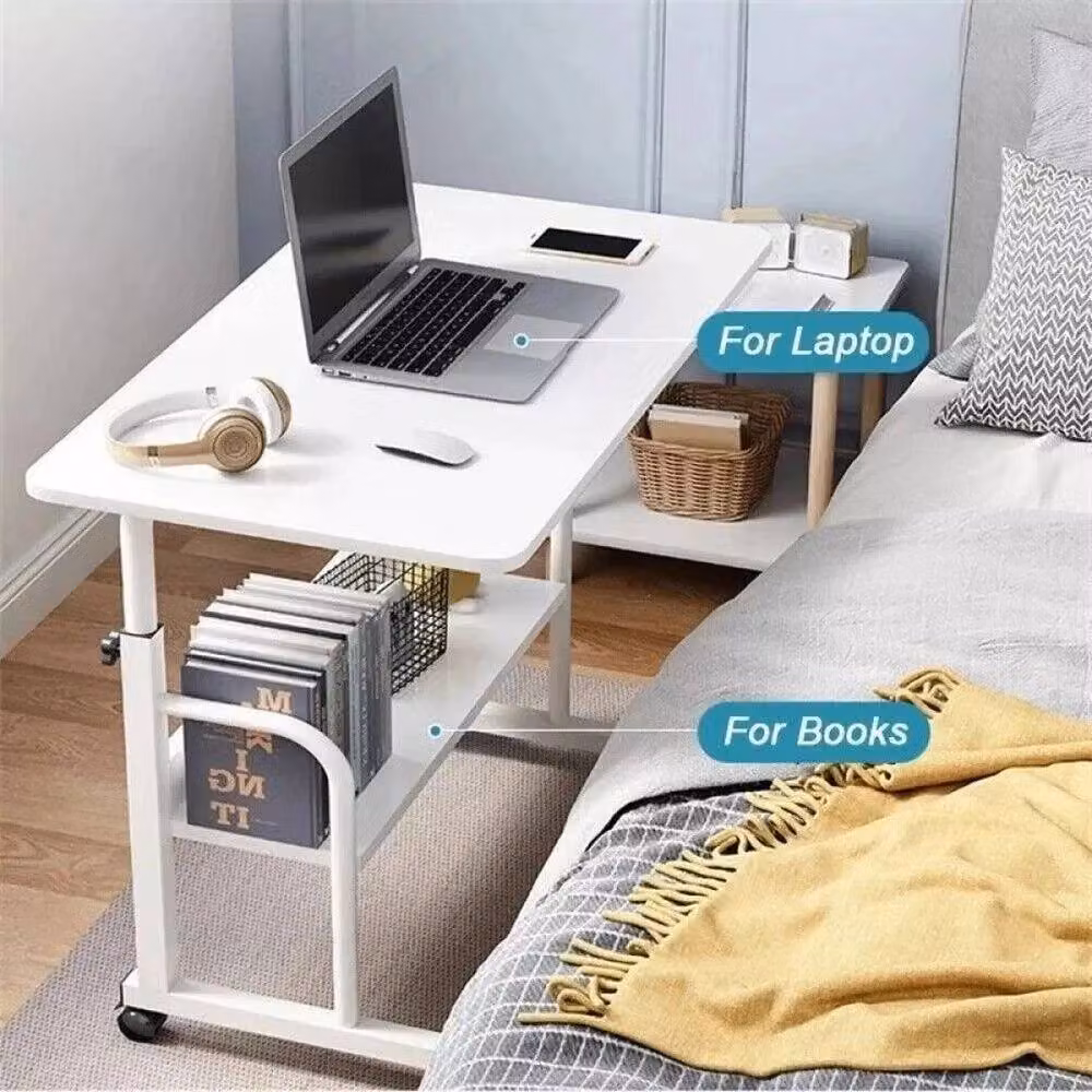 KORVIXA Medical Adjustable Overbed Bedside Table in White – 3