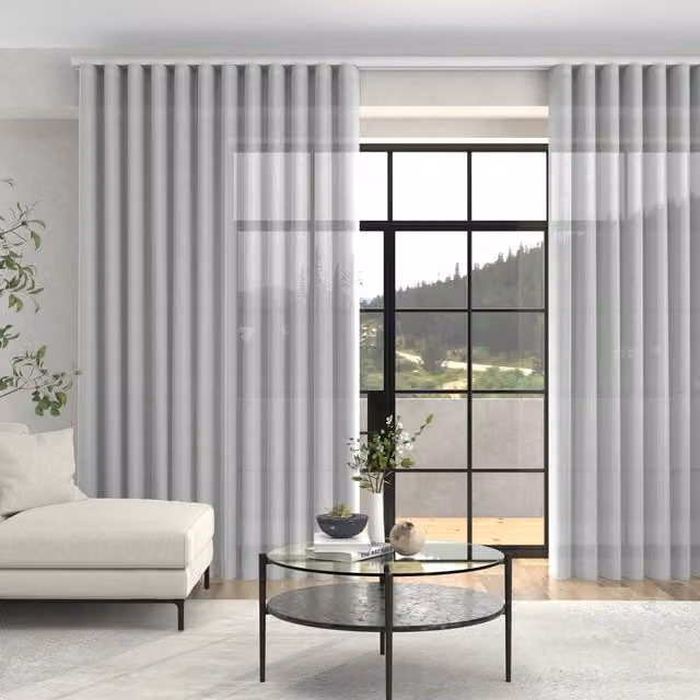 Terrys Romeo Grey Voile Made To Measure Wave Curtains