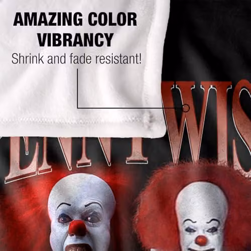 LOGOVISION It The Movie Pennywise Super Soft Fleece Throw Blanket, Multicolour – 3