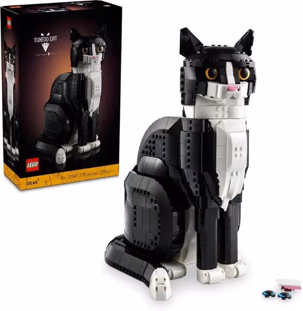 LEGO Ideas Tuxedo Cat 21349 Building Set, Black and White
