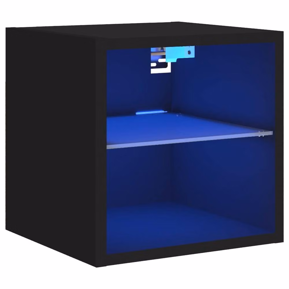Berkfield Home Modern Black TV Wall Cabinet with LED Lights, W/D/H: 30 x 28.5 x 30 cm – 3