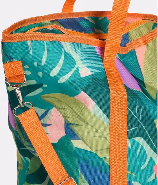 OHS Print Picnic Bag in Green and Multicolour Fabric