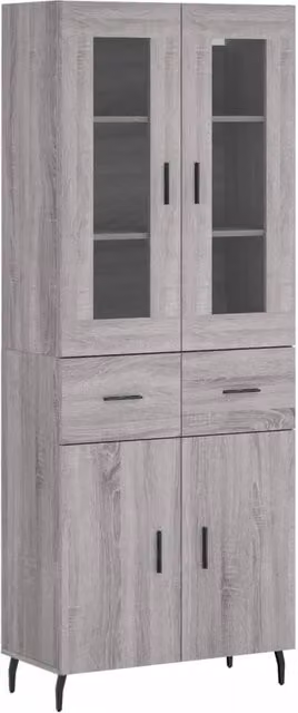 Berkfield Home Grey Sonoma Modern Highboard W/D/H: 69.5 x 34 x 180 cm – 1