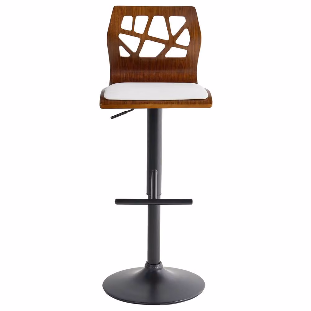 Wyld and Coco Modern 2 Piece Counter Bar Stools in Dark Brown and White Faux Leather – 3