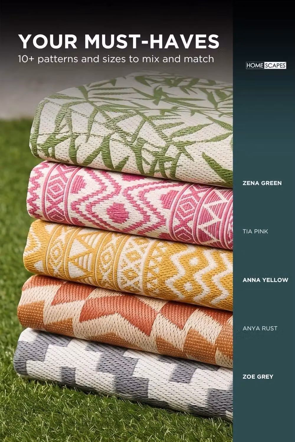 Homescapes Luna Geometric Outdoor Rug, White and Grey, W/D/H: 180 x 270 x 1 cm – 5