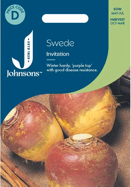 Johnsons Seeds Swede Invitation Purple and Multicolour Summer Vegetable Seeds