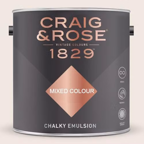 Craig & Rose 1829 Chalky Emulsion Paint Stop in Chinese White, 2.5 l