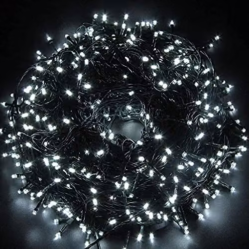 Shatchi 1500 LED Cool White Fairy String Lights with Timer, 150m, Indoor and Outdoor Waterproof Decorations – 1
