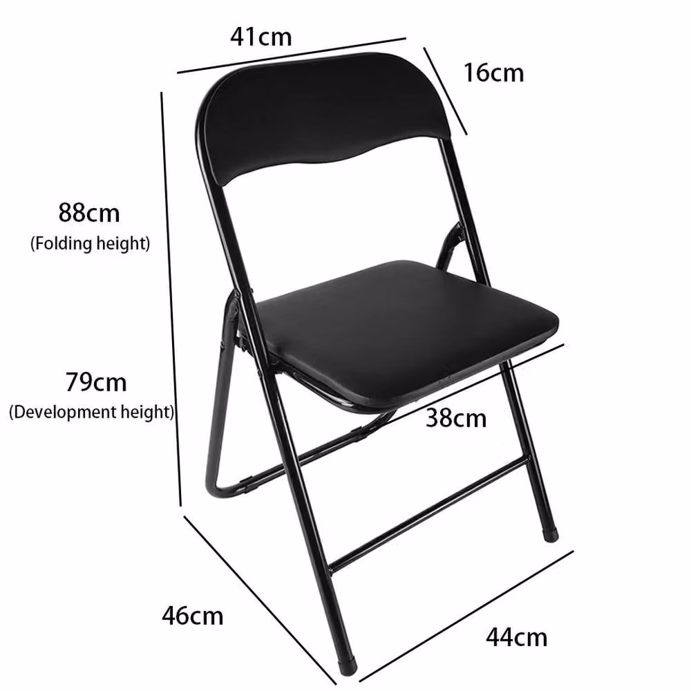 KORVIXA Black Synthetic Leather Folding Office Chair – 2