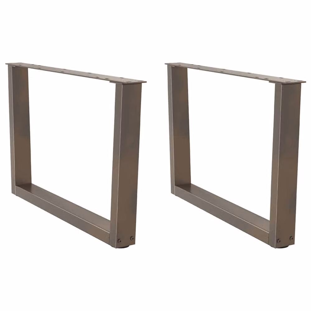 Berkfield Home V-Shape Dining Table Legs, 2 Pieces, Brown Steel, H: 70 cm, W: 42-43.3 cm – 1