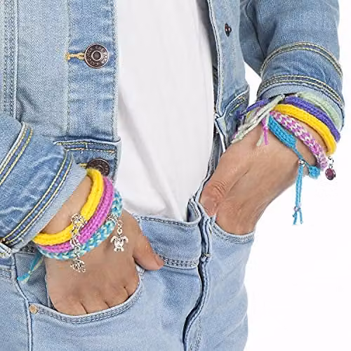 Creativity for Kids Quick Knit Charm Bracelets Multicolour DIY Friendship Bracelet Making Kit for 10 Bracelets – 3
