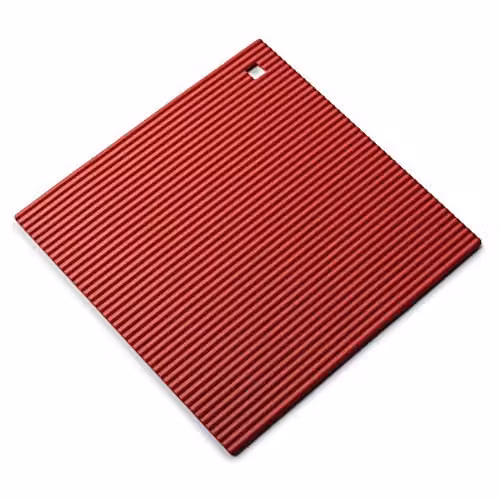 Zeal Red Silicone Square Non-Slip Trivet Mat, W/D: 22 x 22 cm – 1