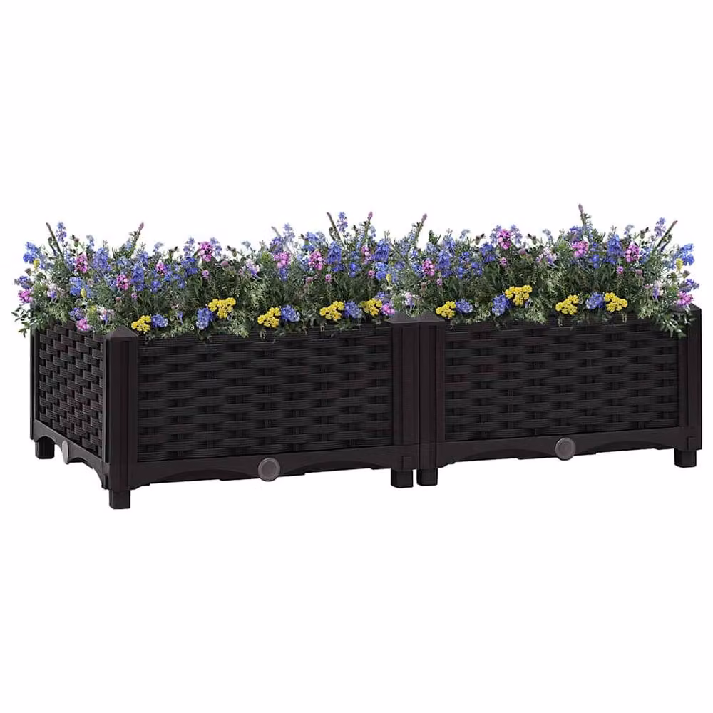 Berkfield Home Black Plastic Raised Bed for Vegetable Gardens W/D/H: 80 x 40 x 23 cm – 2