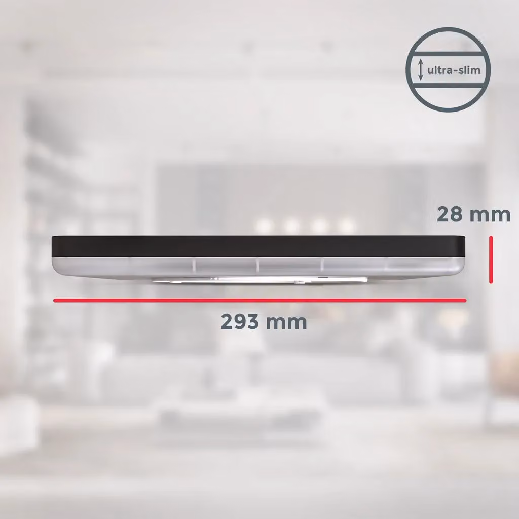 B.K.Licht Square LED Ceiling Light, 18W, 4000K Neutral White, 2400Lm, Black, W/D/H: 29.3 x 29.3 x 2.8 cm – 4