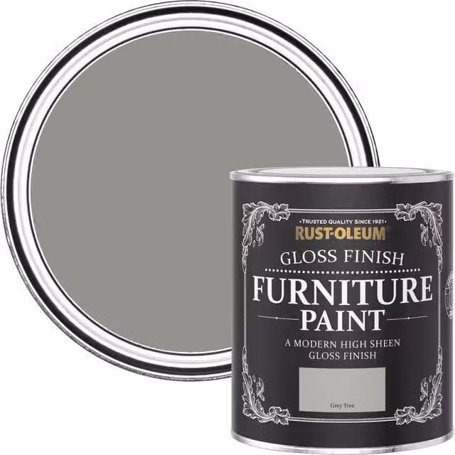 Rust-Oleum Gloss Furniture and Skirting Board Paint in Grey, 750ml