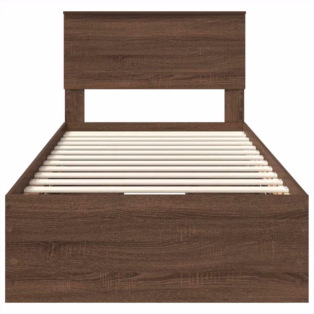 Berkfield Home Modern Bed Frame with Drawers in Brown Oak, Engineered Wood, W: 75 cm x L: 190 cm – 3
