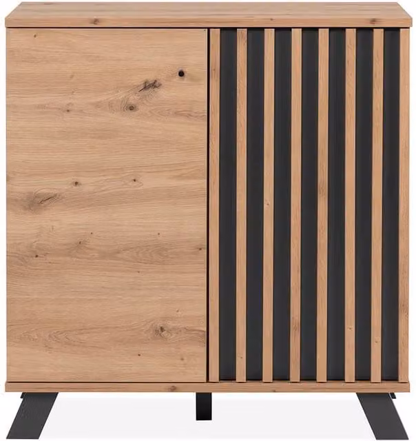 CALICOSY LUBLIN 2-Door Modern Sideboard in Light Brown Artisan Oak Decor, W: 80 cm, H: 85 cm, D: 40 cm