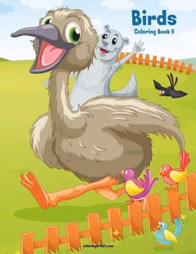 Birds Coloring Book 9: Volume 9 Multicolour Childrens Paper Book by Createspace