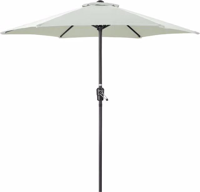 Christow Green Garden Parasol Umbrella with Steel Frame and Polyester Canopy, Diameter: 240 cm