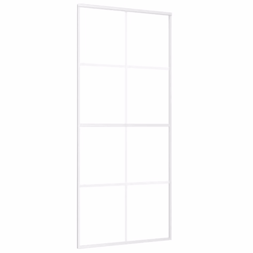 Berkfield Home Modern White Sliding Door with Frosted ESG Glass and Aluminium, W: 90 cm, H: 205 cm – 2