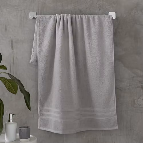 Catherine Lansfield Fluffy Cotton Bath Towel in Silver Grey, W: 70 cm, L: 120 cm – 2