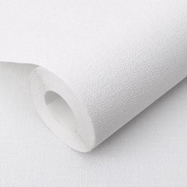 Erismann White Abstract Non-Woven Minimalist Plain Wallpaper Roll