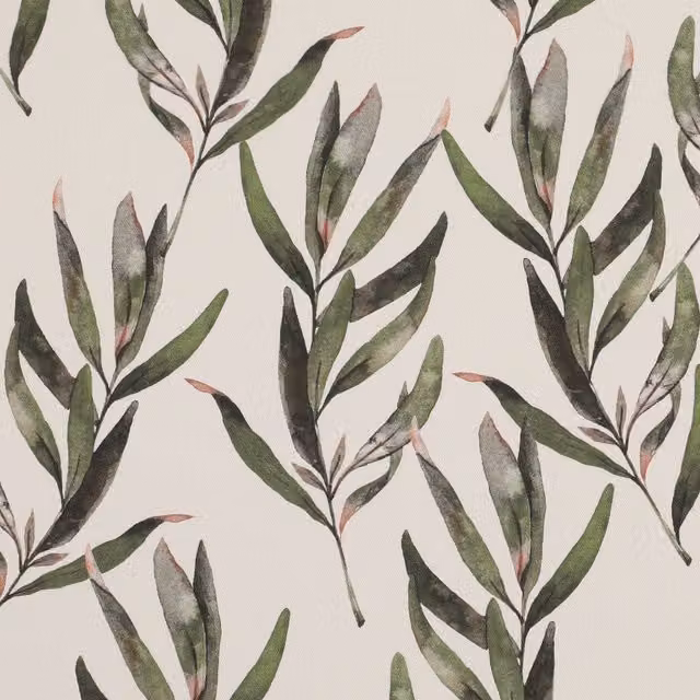 Ante Decor Olivia Green Floral Cotton Fabric
