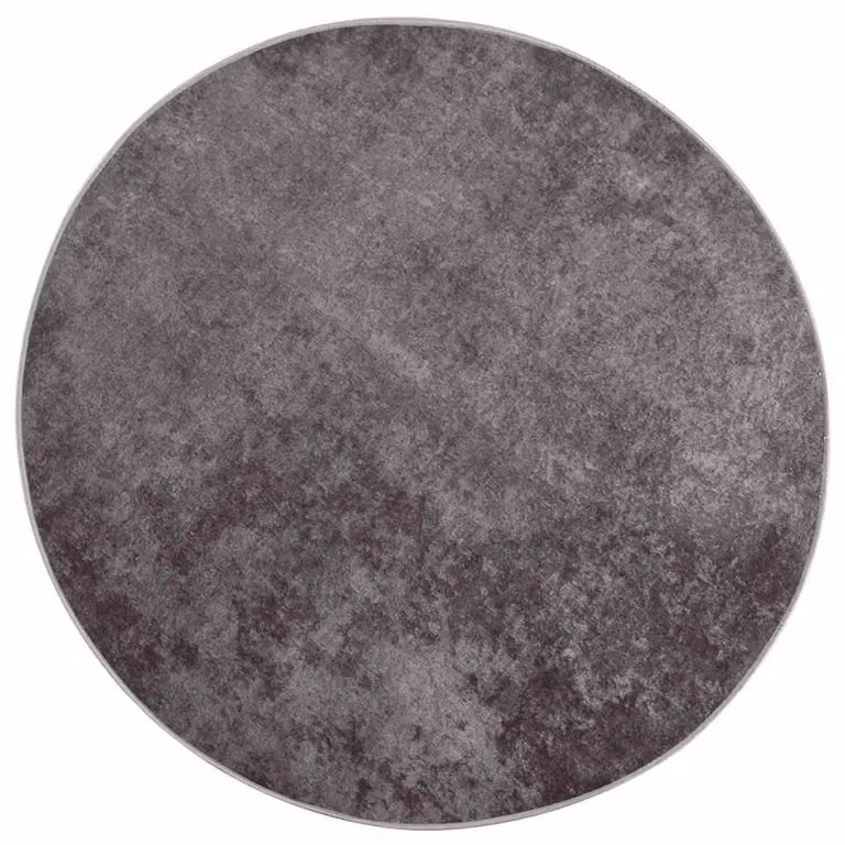 Berkfield Home Washable Round Anti Slip Rug in Grey, Diameter: 100 cm