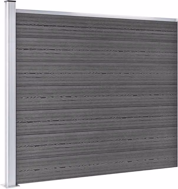 Berkfield Home Durable WPC Fence Panel Set, Black, W: 699 cm, H: 146 cm – 1