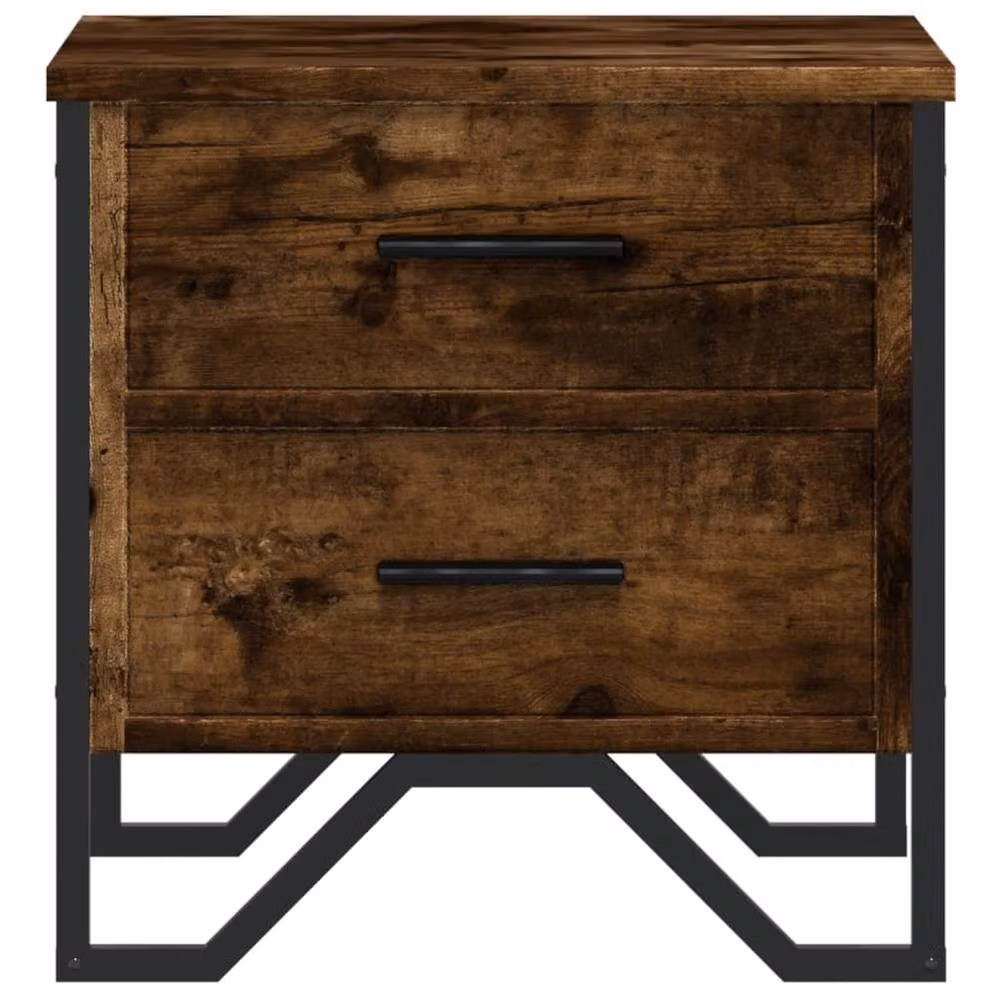 Berkfield Home Modern Bedside Cabinets, 2 Piece Set in Smoked Oak Brown, W/D/H: 40 x 41 x 40 cm – 5