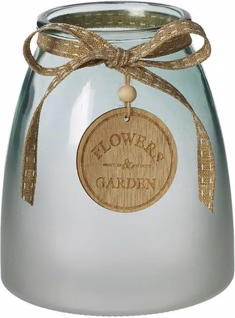 Kingsbury Gifts Frosted Green Transparent Glass Round Tabletop Vase, Height: 15 cm
