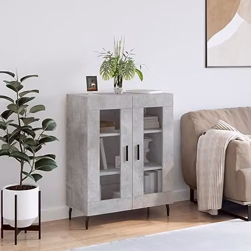 vidaXL Modern Sideboard in Grey, W/D/H: 69.5 x 34.0 x 90.0 cm – 2