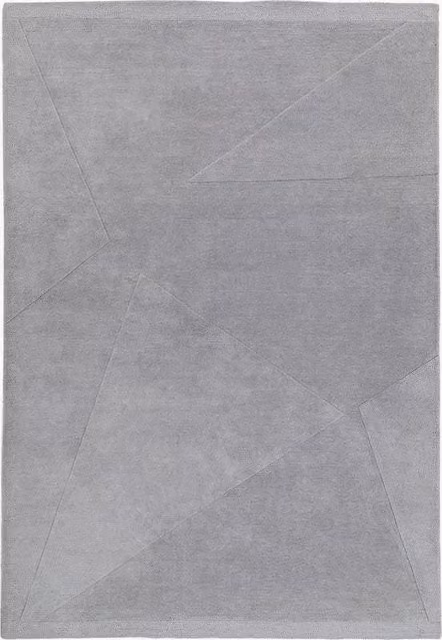 Perch & Parrow Trace Geometric Minimalist Rectangular Rug in Grey
