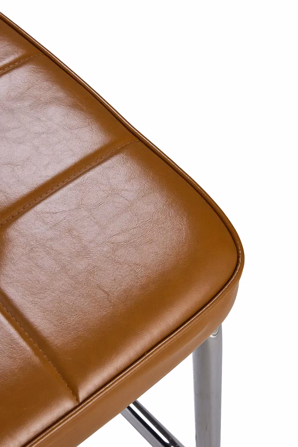 Living and Home Set of 2 Vintage Dining Chairs in Brown Synthetic Leather – 4